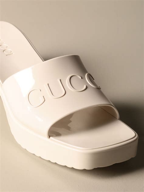 gucci heeled slides|Gucci transparent slides.